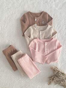 Set de 6 piezas de ropa informal y cómoda de manga larga para bebé niño - Multicolor - Ver 9