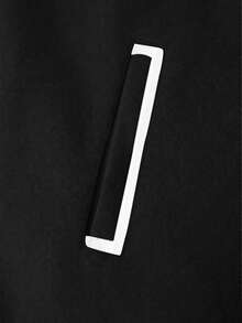Manfinity Homme Men's Contrast Color Minimalist Casual Long Sleeve Wool Sweater Men Coat Black Jacket For Men Men Outerwear Woolen Jacket Men - Black and White - View 5