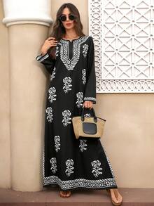 EMERY ROSE 女士休闲印花连衣裙，适合度假 - 彩色 - 查看 3