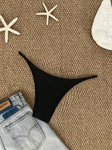 Oceva Summer Beach Thong Bikini Panty - Black - View 2