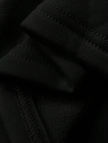 FRIFUL Áo thun nữ cổ tròn tay dài, lót vải giữ nhiệt, dáng ôm, màu trơn - màu đen - Xem 3