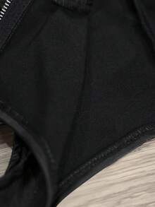 Jeanoix Women's Y2K Stylish Hooded Super Short Coated Jacket - Black - View 8