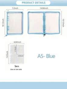 PVC拉链收纳袋，化妆品收纳盒，方便拉链式防尘抗氧化耳环项链手链珠宝收纳相册，A5拉链闪亮活页相册，A5拉链活页整理日记本笔记本，返校，学校用品 - 套裝 - 查看 16