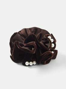 MOTF PREMIUM CHAMPAGNE FAUX SILK SCRUNCHIE - Brown - View 5