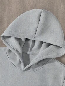 Manfinity Homme 男士纽约市标语字母印花休闲卫衣和运动裤套装（2件套），冬季男装，秋季男装 - 灰色 - 查看 5