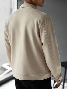 Manfinity CasualCool 男士休闲纯色长袖拉链夹克，适合秋冬，秋季