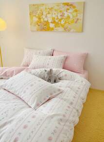 Joivida Bộ 3 vỏ chăn cotton 100% họa tiết hoa cổ điển, thoáng khí mọi mùa, 2 vỏ gối + 1 vỏ chăn (Không bao gồm ga trải giường) - Nhiều màu - Xem 9