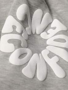 PAVTROS Men T-Shirts Flower Sweatshirt Grey Sweatshirt Embroidered Sweatshirt Flower Graphic Sweatshirt Sweatshirt Graphic - Grey - View 3