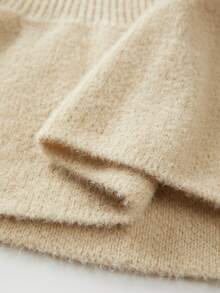 SHEIN Franclia New Autumn/Winter Gentle Elegant Commuting Cinched Waist Knitted Women Pullover Sweater Peplum Top Women Peplum Tops White Peplum Top Peplum Blouse Winter Clothes For Women Sweaters - Khaki - View 5