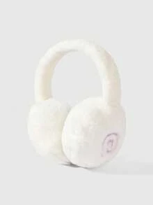 ROMWE Kawaii 1 件简约白色纯色毛绒耳套，可爱翅膀和星星装饰耳罩，可折叠冬季耳套，适合户外活动 - 彩色 - 查看 7
