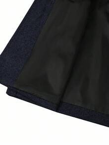 Manfinity Mode 男士休闲平领单排扣羊毛混纺夹克，秋冬款 - 藏蓝色 - 查看 6