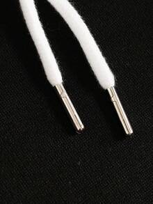 TOKVUE Sudadera con capucha holgada de bloques de color 2 en 1 con cordón, sudadera con capucha negra y blanca, sudaderas con capucha para hombres Y2K, sudaderas casuales para hombres, para otoño - Negro - Ver 6