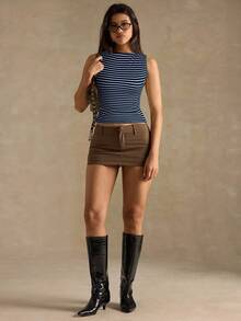 SHEIN BAE Women's Striped Fashionable Versatile Sleeveless Tank Top For Daily Wear,Tank Top