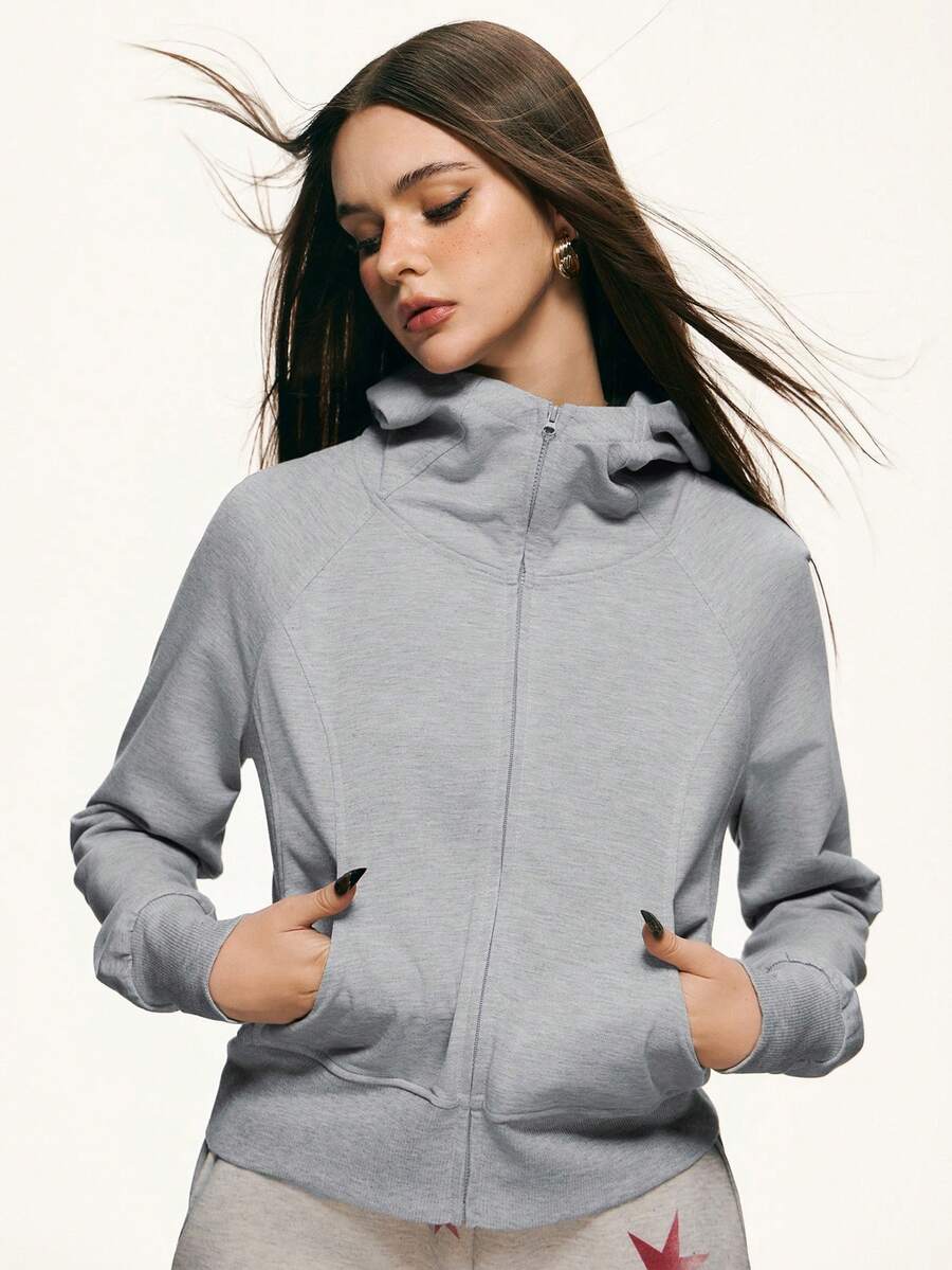 Rina Fox Grey Casual Pullover Sweatshirt, Versatile For Autumn/Winter - Grey - View 1