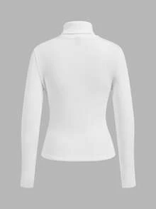 SHEIN EZwear 3件装女士针织高领保暖长袖T恤 - 咖啡棕 - 查看 8