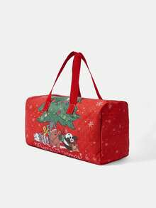 We Bare Bears X SHEIN Cute Women's Large Capacity Cartoon Pattern Tote Bag, Travel Bag, Tote Bag, Over Night Holiday Luggage Travel Duffel Bag, Large Capacity Waterproof Gym Bag, Weekend Carry-On Handbag, Christmas, Xmas - cartoon - View 3