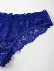 Women's Fashionable Lace Comfortable Briefs - Blue - View 10