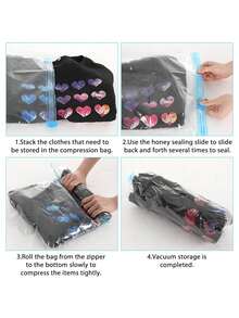 Hanging Vacuum Storage Bags, Large Hanging Space Saver Bags, Hanging Storage Bags For Clothes, Vacuum Sealed For Suits, Dress, Jackets, Closet Organizer For Moving Supplies - Clear - View 10