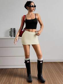 SHEIN EZwear 2条装女士纯色修身打底短裤 - 彩色 - 查看 5