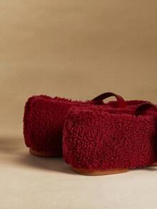 Rosivie 女士羊毛搭扣设计休闲乐福鞋