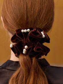MOTF PREMIUM CHAMPAGNE FAUX SILK SCRUNCHIE - Brown - View 3