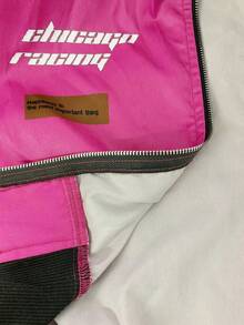 SHEIN PETITE Letter Print Contrast Color Drop Shoulder Bomber Jacket For New Year Clothes Fall Winter Cloth For Women - Hot Pink - View 7