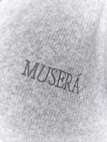 MUSERA 加大码罗纹针织刺绣拉链长袖开衫，舒适可爱休闲，适合咖啡馆、俱乐部等场合，春季时尚百搭 - 灰色 - 查看 6