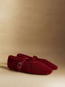 Rosivie 女士羊毛搭扣设计休闲乐福鞋