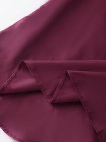 GlowEve 女士优雅休闲通勤时尚复古法式街头风雪纺垂褶领长袖衬衫，商务、度假皆宜，酒红色 - 酒紅色 - 查看 5