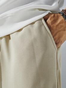 Manfinity Hypemode Loose Fit Men's Drawstring Waist Sweatpants - Apricot - View 4