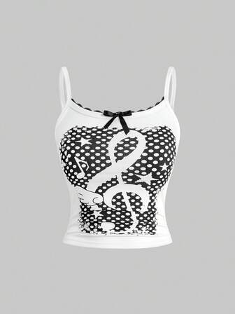 ROMWE Avant Y2K Distressed Vintage American Street Graphic Print Short Sleeve Hoodie