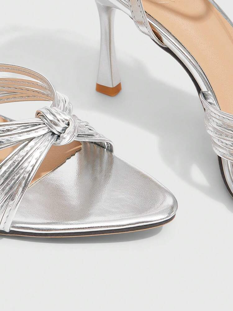 CUCCOO SZL Women's Criss-Cross Strap Back Casual/Party Sandals With Slim Heels For Christmas Spring Shoes Prom Heels