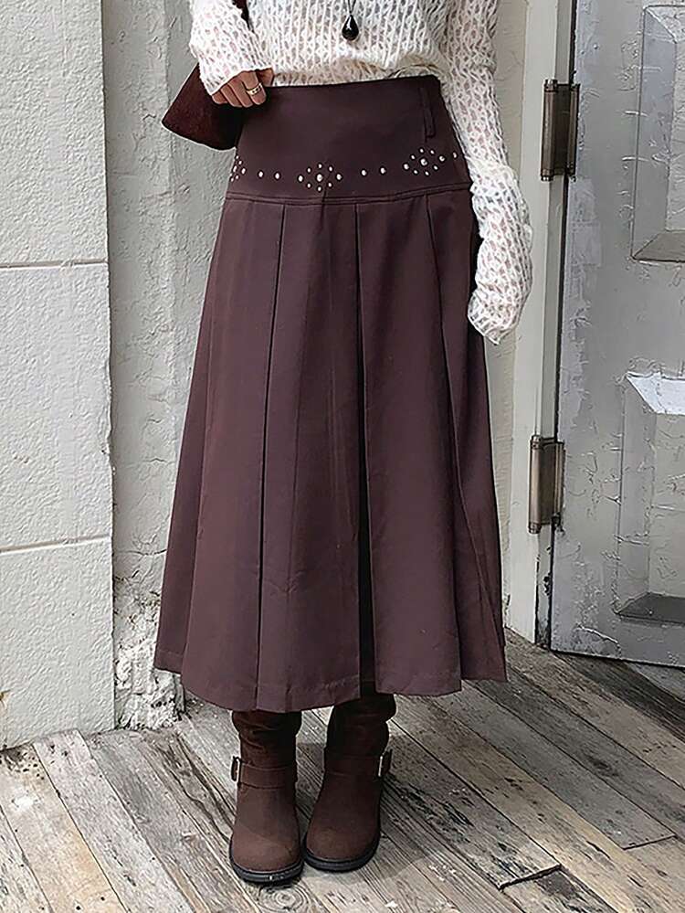 Women's Elegant Pleated A-Line Skirt