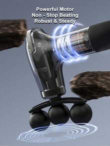 JMMO 1Pc Lightweight High-Quality ABS Body, Soft Silicone Anti-Slip Grip, 9 Adjustable Speed Levels, Low-Noise Deep Tissue Massage, 1200mAh Rechargeable Battery (Fast Charging & Long-Lasting Use), Ergonomic U-Shape Design, Easy To Operate, Multiple Colors U-Shaped Triple Head Fascia Gun For Home, Gym