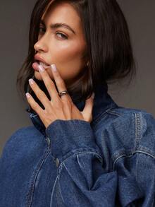 Athîral Women's Drop Shoulder Long Sleeve Single-Breasted Casual Denim Jacket,Long Sleeve Jean Streetwear Outerwear