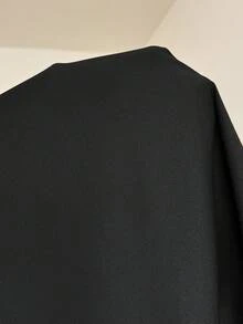 SHEIN 两件套孕妇条纹圆领短袖T恤和可调节腰围休闲裤套装 - 黑色 - 查看 6