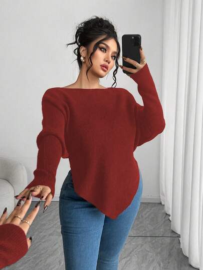 Elenzga Suéter holgado de manga larga y talla grande para mujer, adecuado para usar como prenda exterior, otoño/invierno