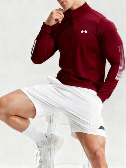 Manfinity Sport Polished Męska sportowa kurtka z nadrukiem ombre o dopasowanym kroju