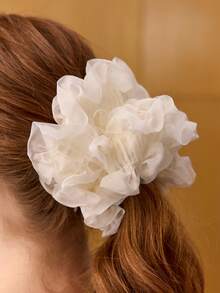 MOTF PREMIUM CHAMPAGNE FAUX SILK SCRUNCHIE - White - View 8