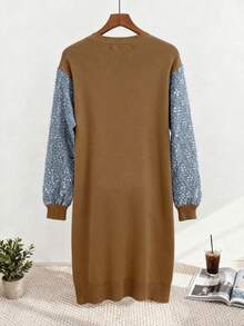 Women Sweater Dresses - Brown - View 2