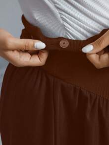 Momance 纯色褶裥孕妇裙