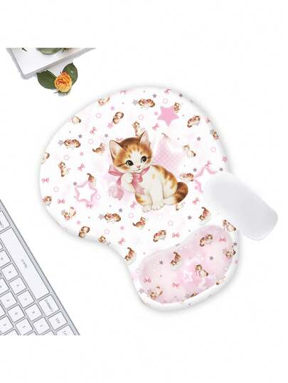 Betty Boop | ROMWE Polka Dot & Cartoon Pattern Anti-Slip, Water-Resistant, Thick Wrist Rest Mouse Pad