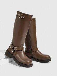 Rosivie 女士休闲中筒靴，秋冬款 - 摩卡棕 - 查看 2