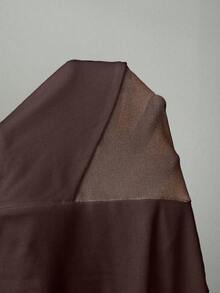 Glamine Simple Solid Color Backless Bodysuit For Women - Brown - View 7