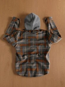 TOKVUE 男士格子休闲连帽长袖羊毛衫 - 彩色 - 查看 2