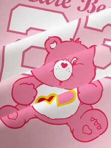 SHEIN X Care Bears Young Girl Summer Cute Bear Print Round Neck Short Sleeve T-Shirt - White - View 6