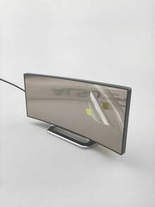 Relógio Digital de Tela Curva Criativa, Grande Exibição LED, Acabamento Espelhado, Operação Silenciosa, com Suporte para Decoração Doméstica, Dormitório, Presente - Verde - Visão 2
