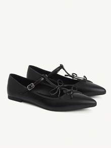 CUCCOO CHICEST Giày bệt Mary Jane mũi nhọn quai chữ T Soft Breeze - màu đen - Xem 10