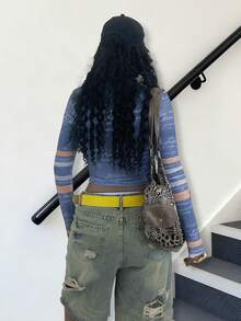 Rovax 复古印花修身船领长袖上衣 - 彩色 - 查看 2