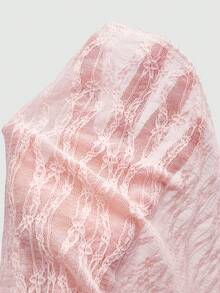 Sweetra Áo không tay nhún bèo xoắn màu trơn cỡ lớn cho nữ - Hồng - Xem 6